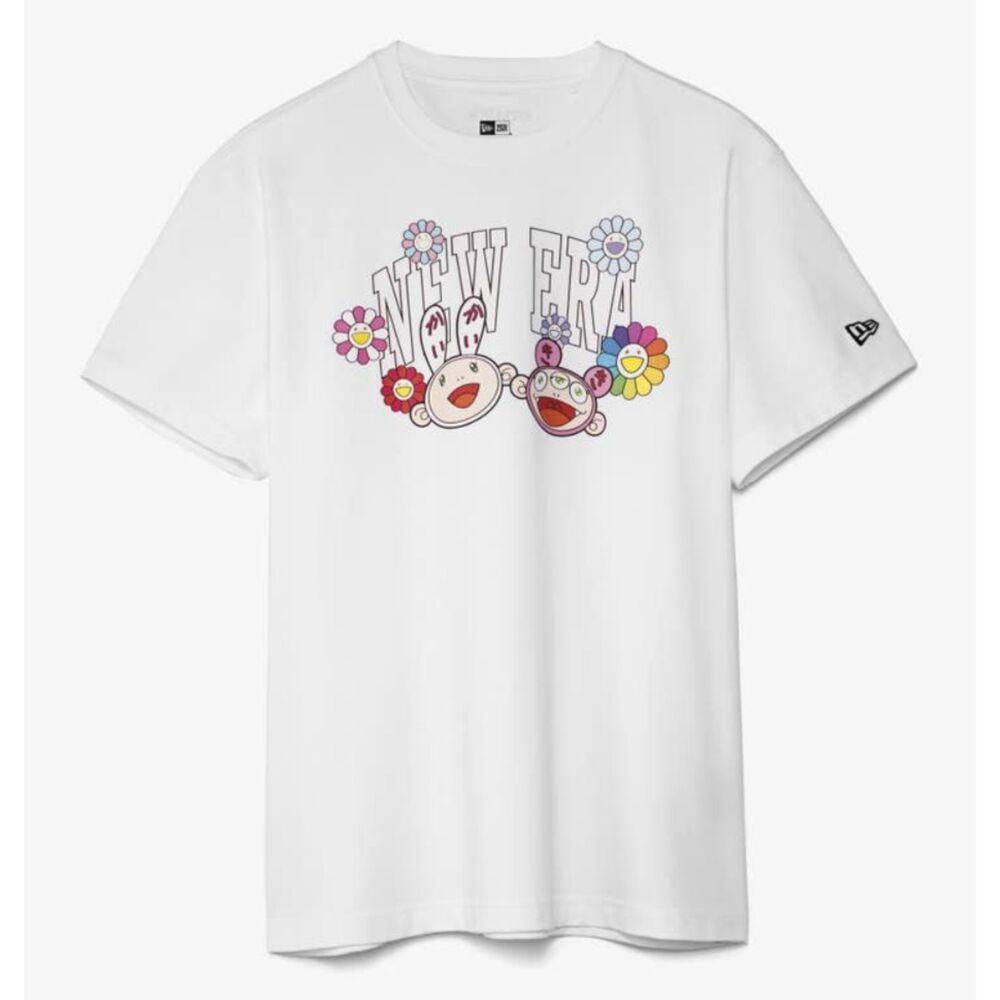New Era x Takashi Murakami Arch Logo Short Sleeve T-Shirt Men's Large White NWT